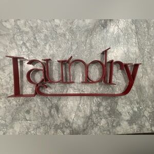 Red Metal Laundry Wall Decor